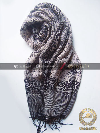 Silk Scarf Shawl Batik Art Indonesia Handmade