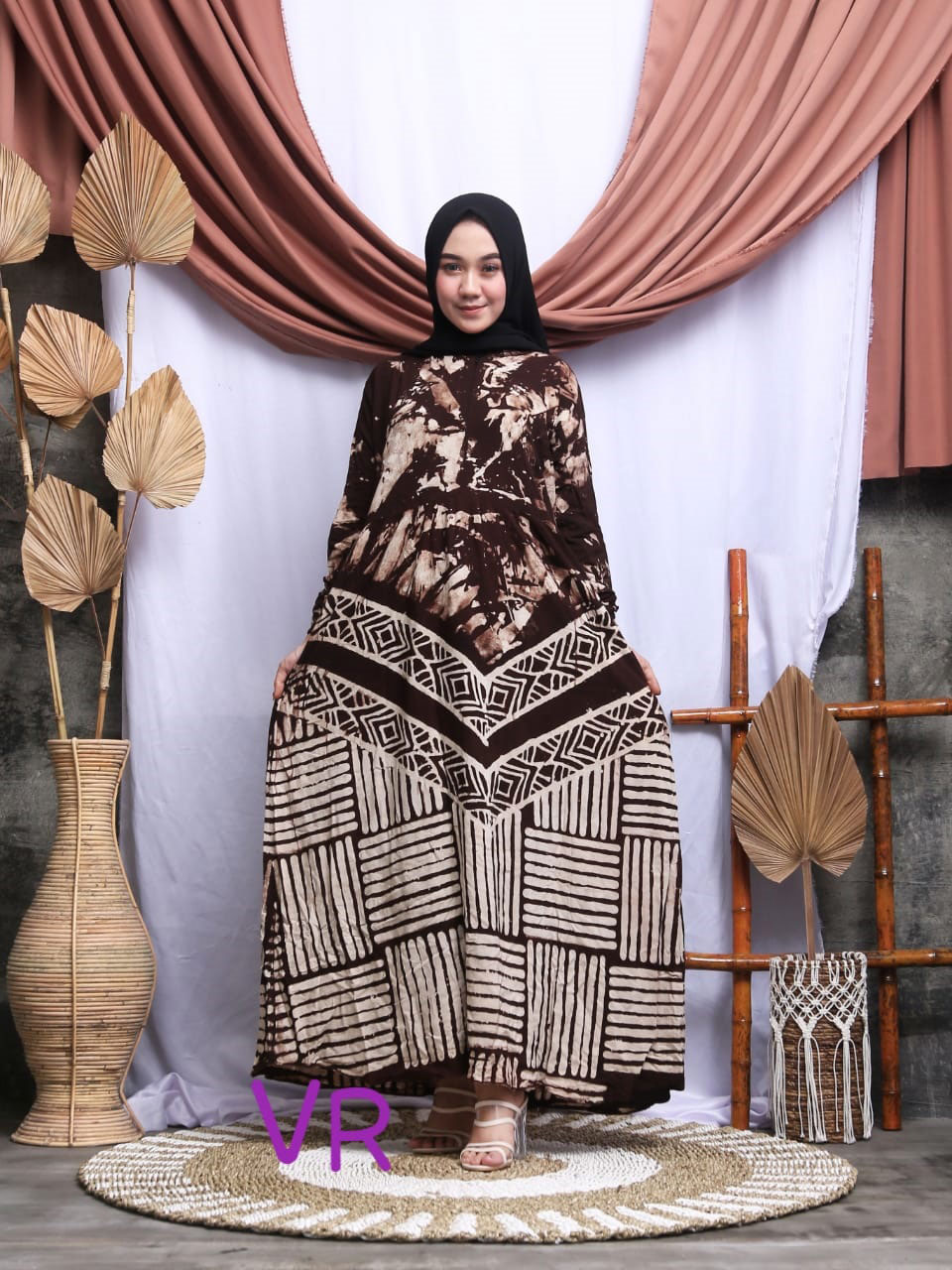 Baju Gamis Payung Batik Muslimah Bahan Rayon
