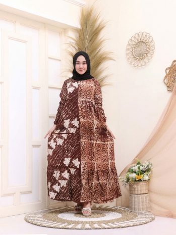 Baju Gamis Payung Batik Muslimah Bahan Rayon