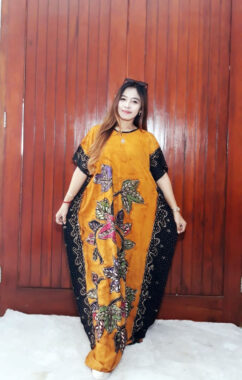 Baju Long Dress Batik Tulis Lowo Rayon