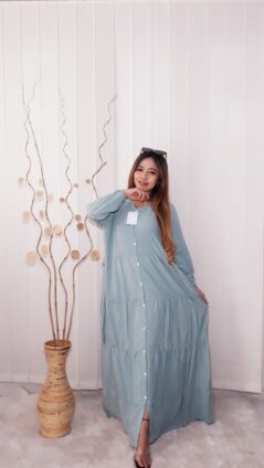 Baju Long Dress Gamis Panjang Polosan Warna