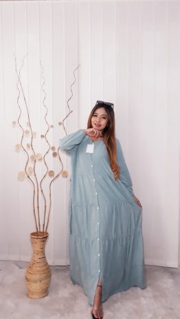 Baju Long Dress Gamis Panjang Polosan Warna