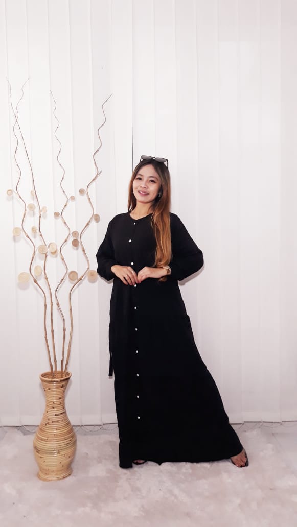 Baju Long Dress Gamis Panjang Polosan Warna