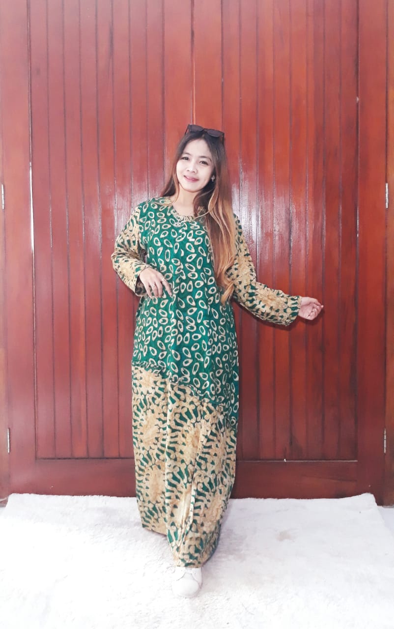 Baju Longdress Batik Rit Depan Busui Friendly