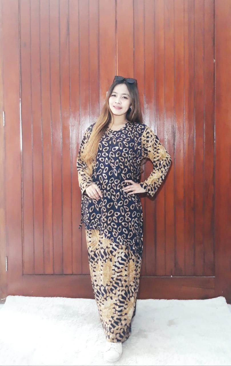 Baju Longdress Batik Rit Depan Busui Friendly