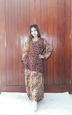 Baju Longdress Batik Rit Depan Busui Friendly