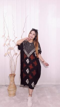 Daster Batik Rayon Hitam Modern Model Lowo