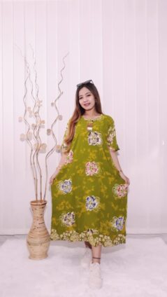 Daster Jumbo Rayon Busui Batik Polos Warna