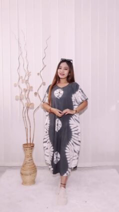 Daster Kelelawar Batik Jumputan Lengan Pendek
