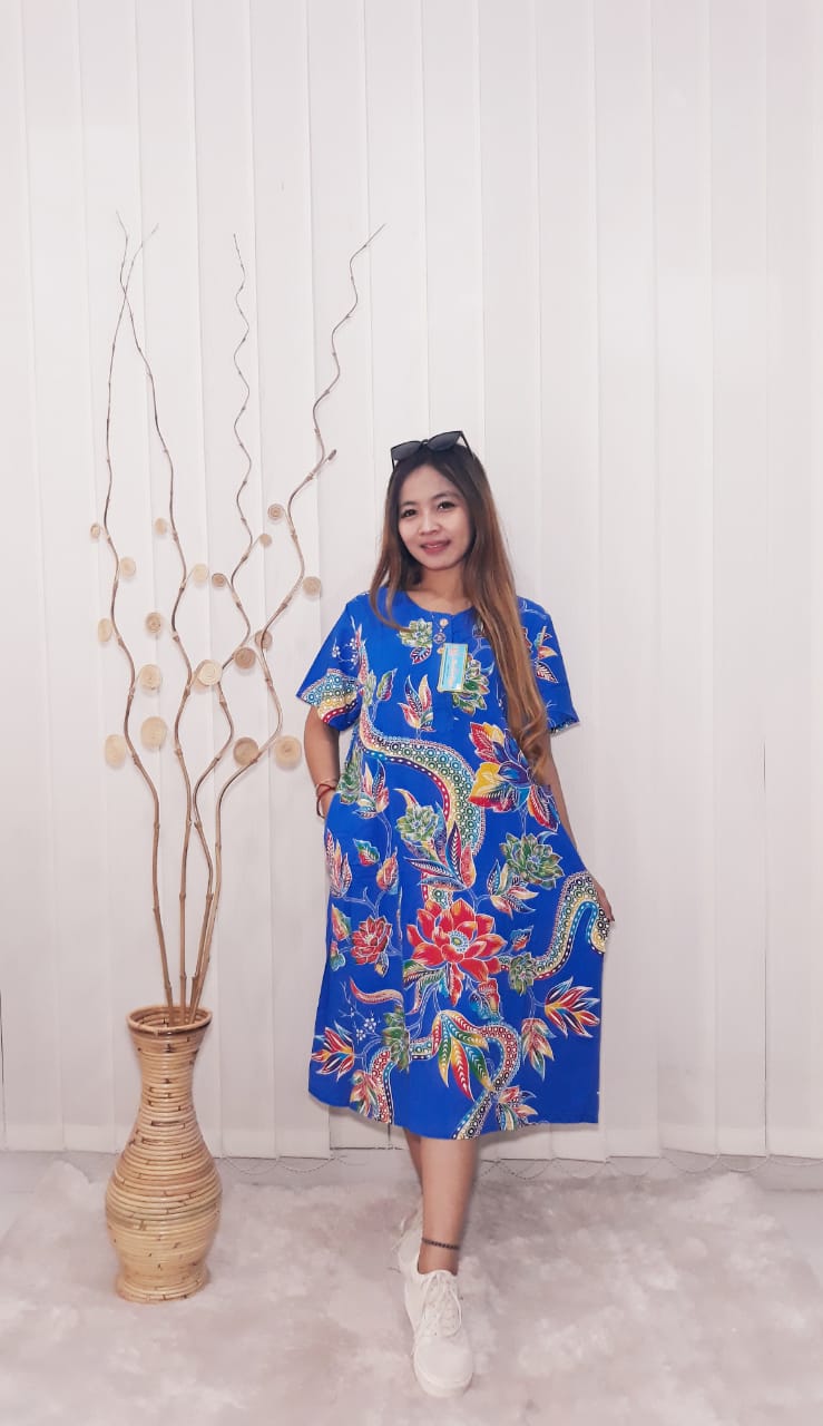 Daster Kencana Ungu Batik Rayon Lengan Pendek