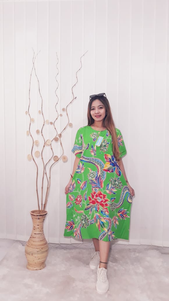 Daster Kencana Ungu Batik Rayon Lengan Pendek