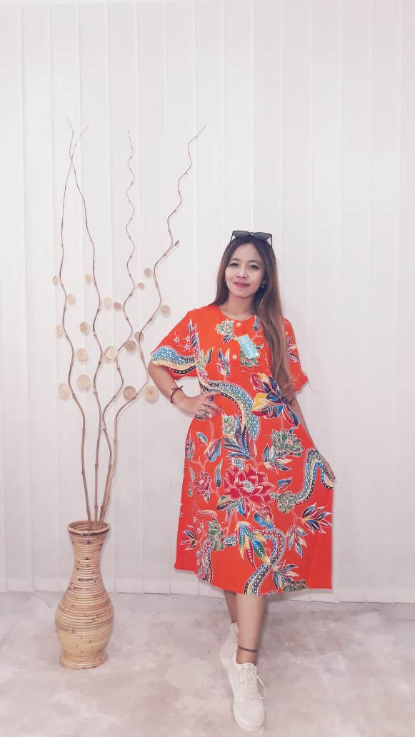 Daster Kencana Ungu Batik Rayon Lengan Pendek