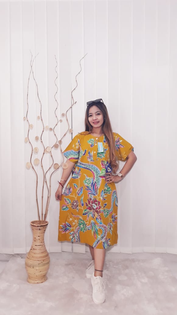 Daster Kencana Ungu Batik Rayon Lengan Pendek
