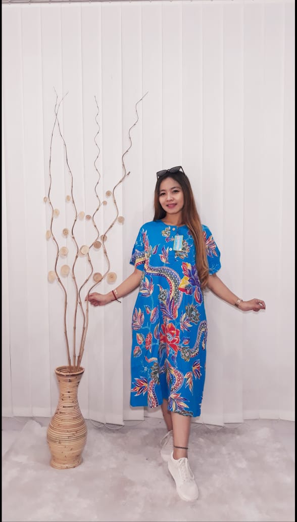 Daster Kencana Ungu Batik Rayon Lengan Pendek