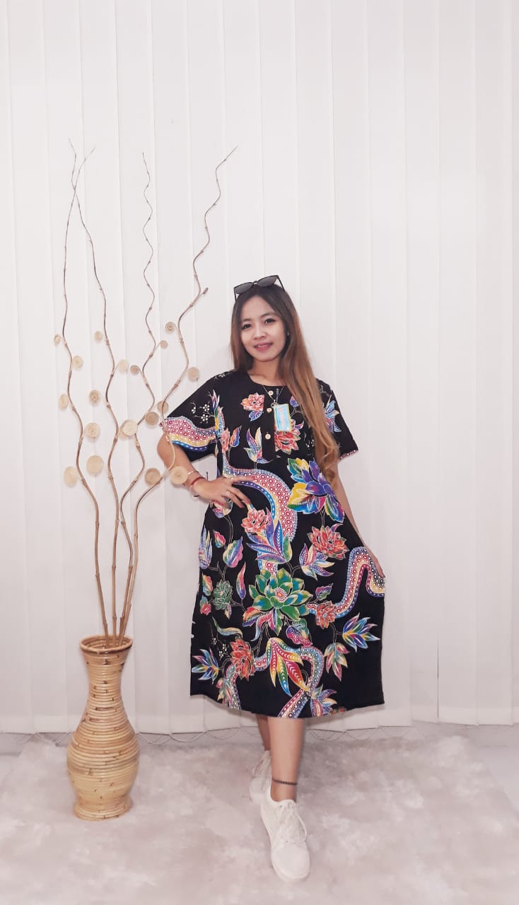 Daster Kencana Ungu Batik Rayon Lengan Pendek