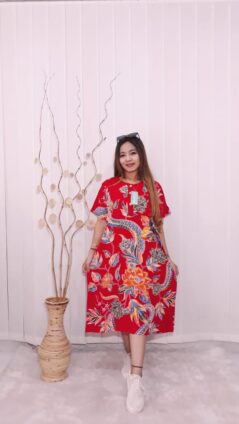 Daster Kencana Ungu Batik Rayon Lengan Pendek