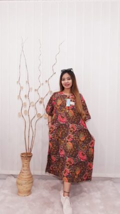 Daster Kencana Ungu Jumbo Bahan Santung Super