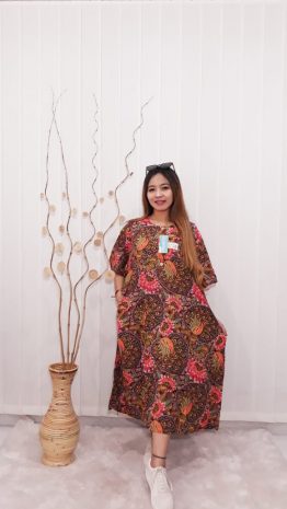 Daster Kencana Ungu Jumbo Bahan Santung Super