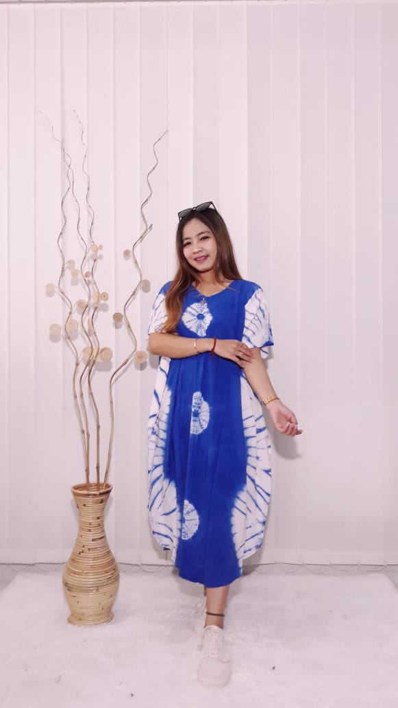 Daster Lengan Pendek Lowo Jumputan Rayon Adem