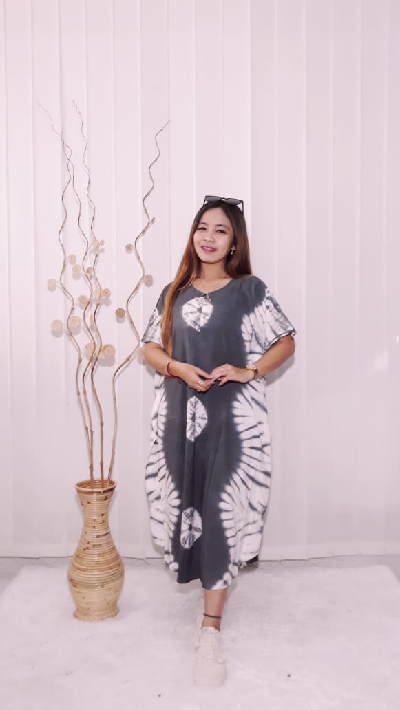 Daster Lengan Pendek Lowo Jumputan Rayon Adem