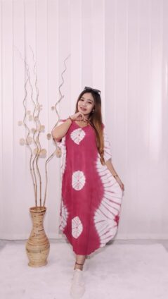 Daster Lengan Pendek Lowo Jumputan Rayon Adem
