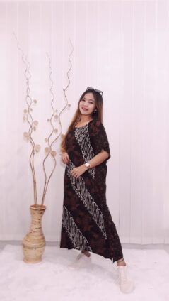 Daster Lengan Pendek Oblong Lowo Batik Sogan