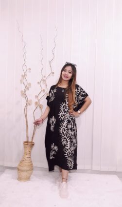 Daster Lowo Kalong Oblong Hitam Lengan Pendek