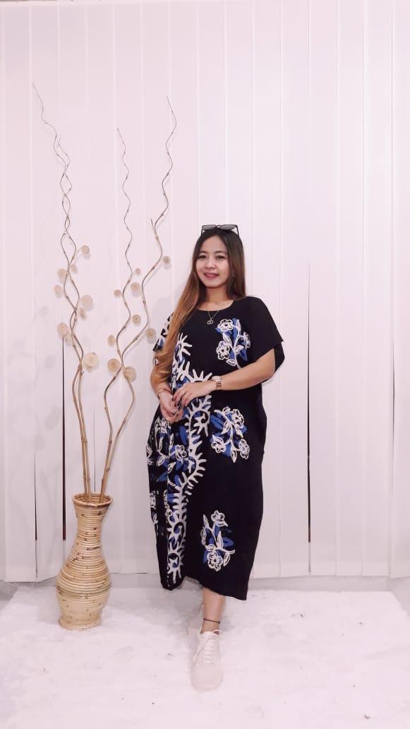 Daster Lowo Kalong Oblong Hitam Lengan Pendek