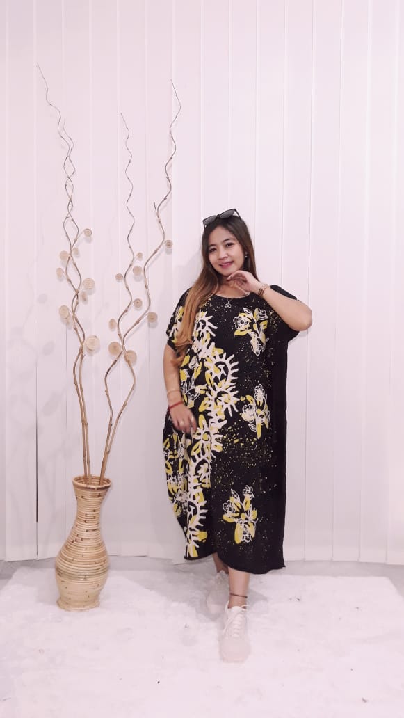 Daster Lowo Kalong Oblong Hitam Lengan Pendek