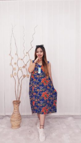 Daster Oblong Tanpa Lengan Batik Kencana Ungu