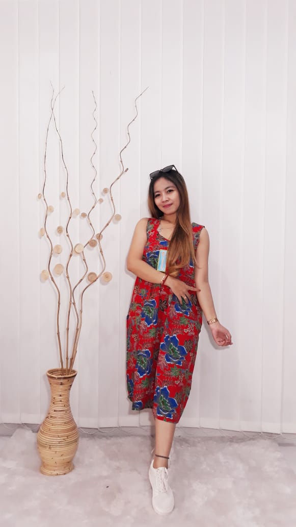 Daster Oblong Tanpa Lengan Batik Kencana Ungu