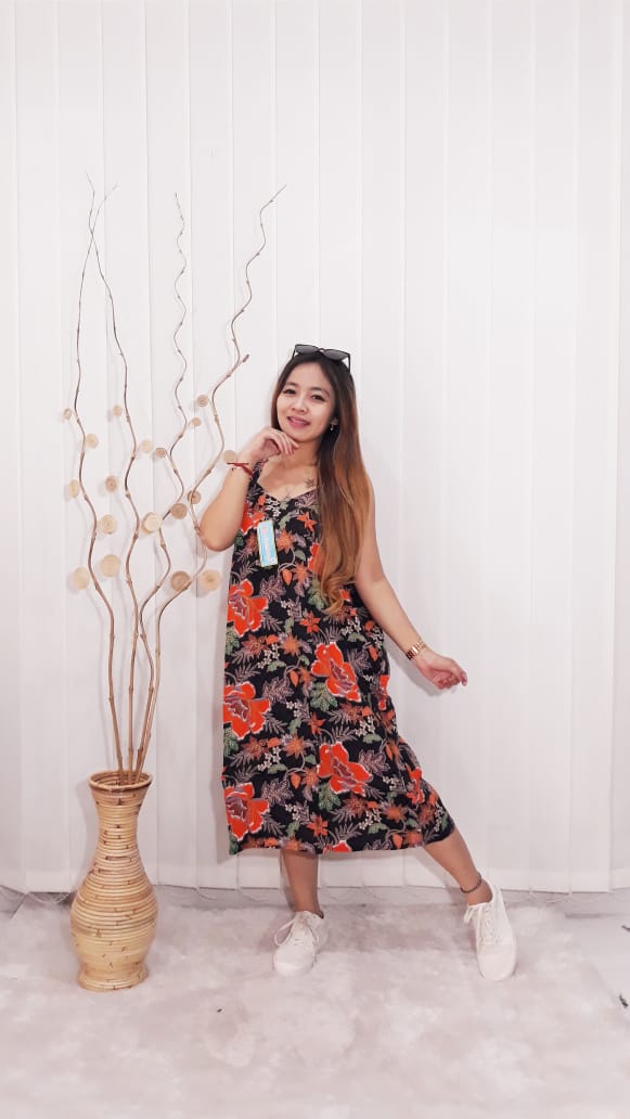 Daster Oblong Tanpa Lengan Batik Kencana Ungu