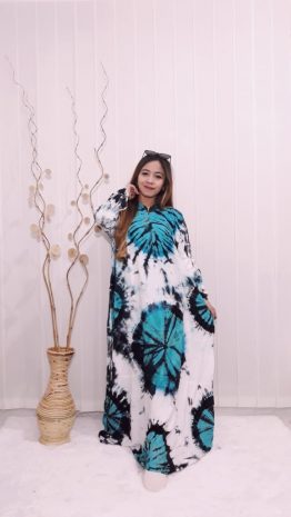 Gamis Santung Twil Jumbo Batik Jumputan Warna