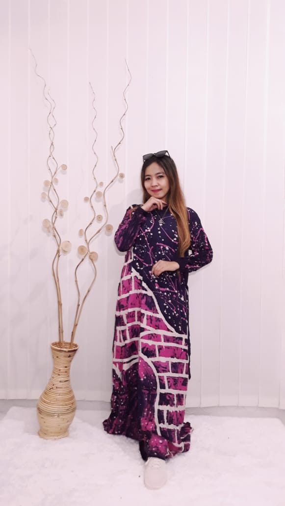 Gamis Twill Jumbo Murah Pekalongan Jumputan Warna