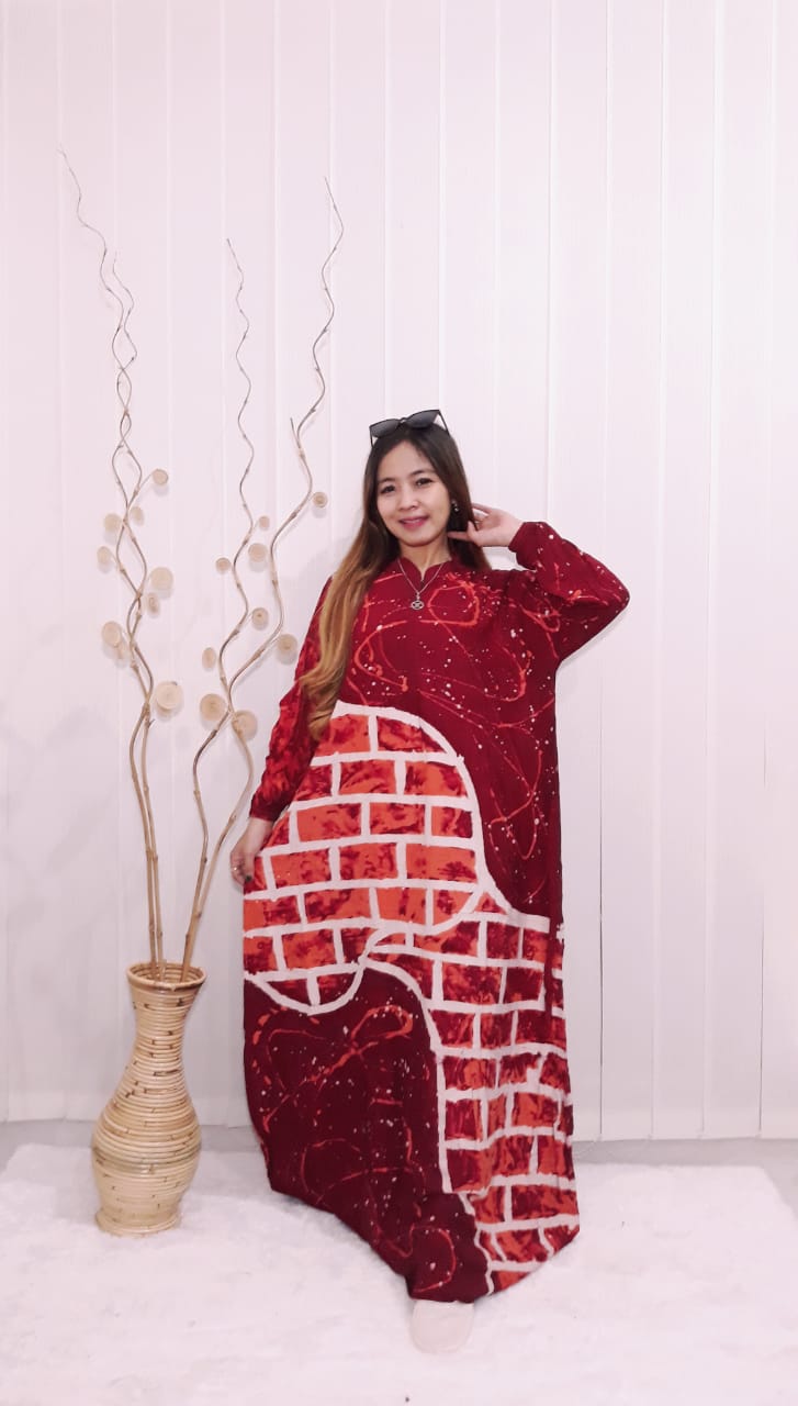 Gamis Twill Jumbo Murah Pekalongan Jumputan Warna