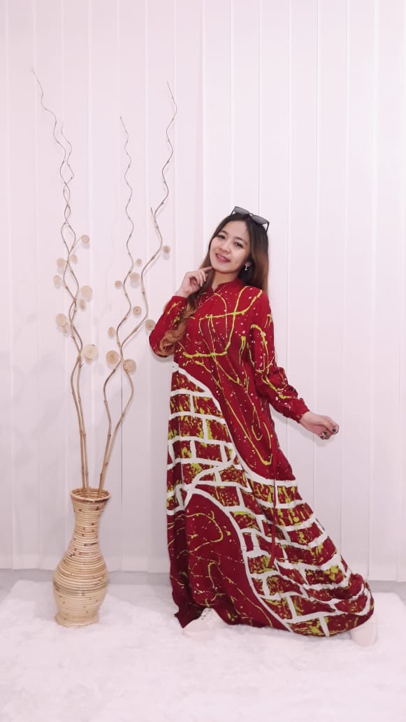 Gamis Twill Jumbo Murah Pekalongan Jumputan Warna
