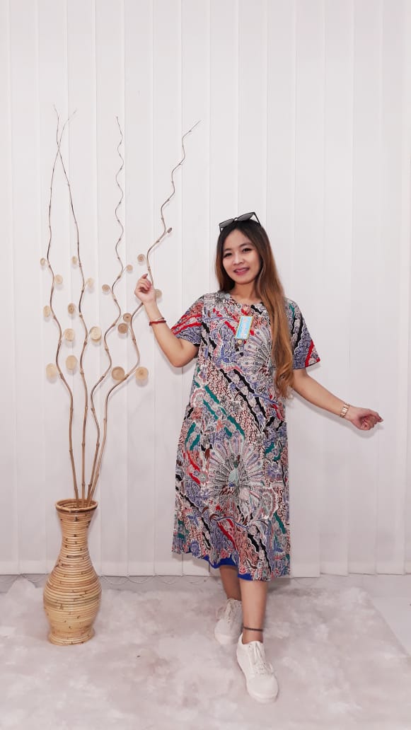 Home Dress Batik Modern Daster Kencana Ungu