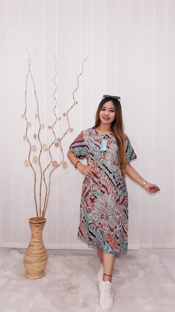 Home Dress Batik Modern Daster Kencana Ungu