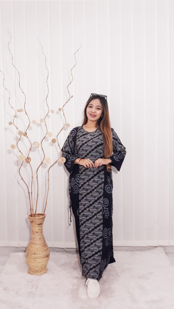 Long Dress Batik Oblong Lengan Panjang Rayon