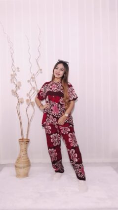 One Set Batik Kulot Panjang Lengan Pendek