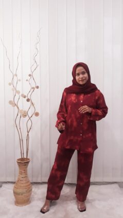 One Set Batik Murah Setelan Tie Dye Hijab