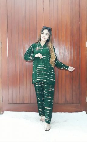One Set Rayon Tie Dye Batik Jumputan