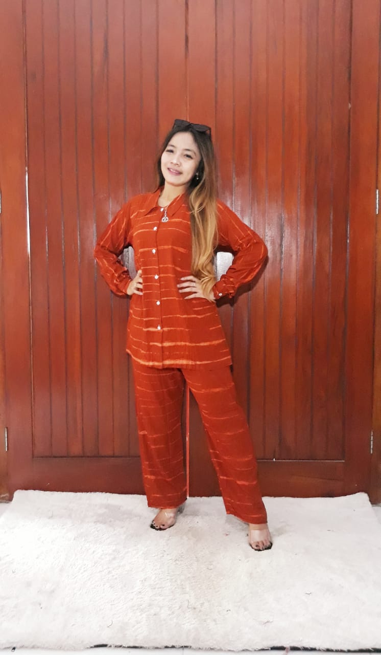 One Set Rayon Tie Dye Batik Jumputan