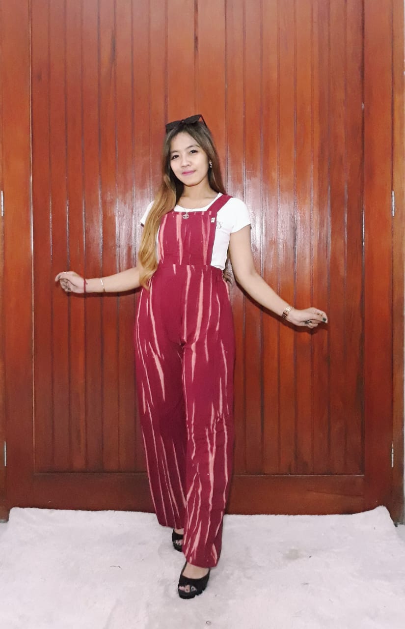 Overall Celana Batik Panjang Jumpsuit Romper Wanita