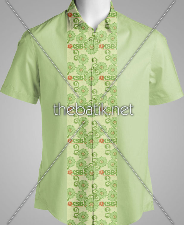 Batik Seragam Desain Sendiri- Design Seragam Batik Custom 3 Warna : Hijau Muda, Hijau Tua, Orange