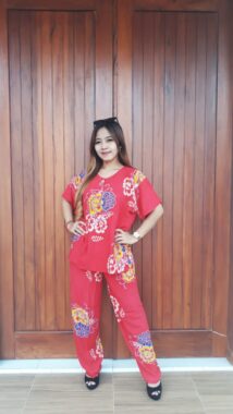 Setelan Celana Panjang Batik One Set Wanita