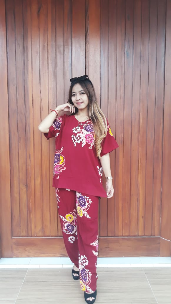 Setelan Celana Panjang Batik One Set Wanita