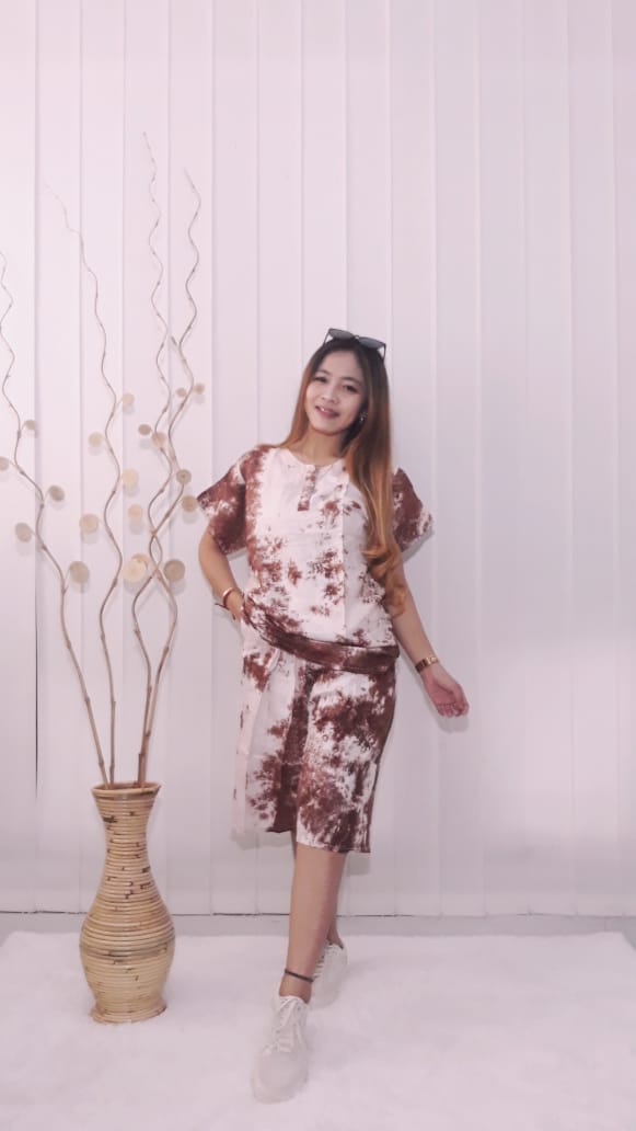 Setelan Pendek Batik Tie Dye Murah Rayon Adem
