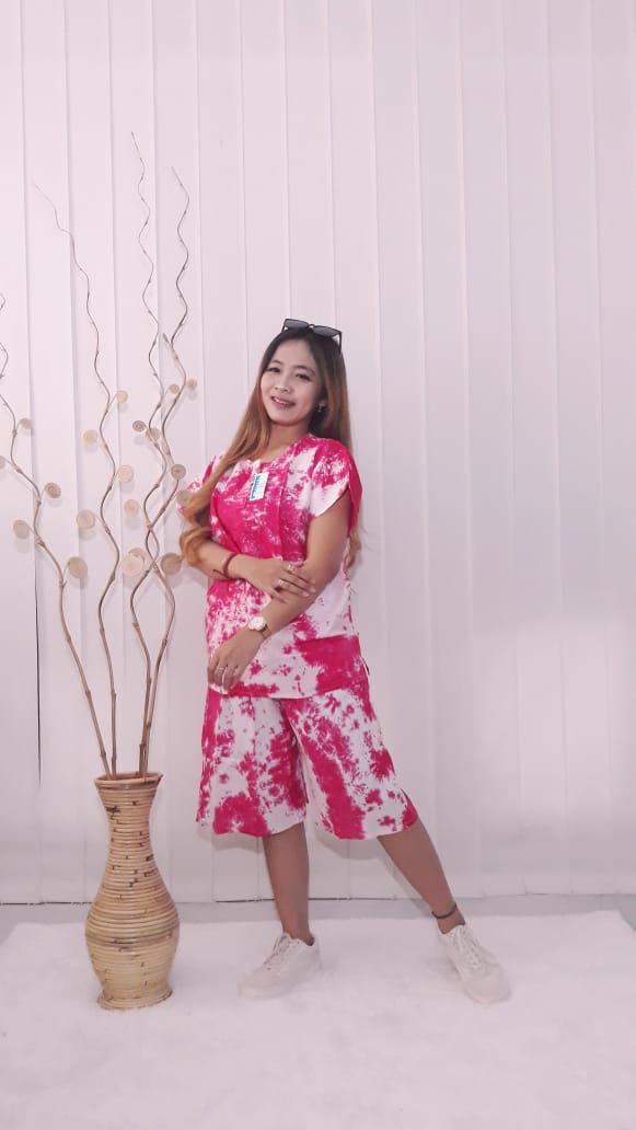 Setelan Pendek Batik Tie Dye Murah Rayon Adem
