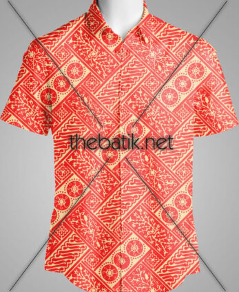 Tempat Pembuatan Batik dengan Desain Sendiri – Design Seragam Batik Custom 2 Warna : Merah, Kuning